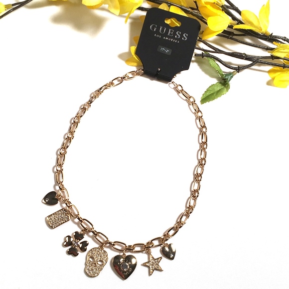 3/$30! GUESS Statement Necklace with Charms - Picture 7 of 8